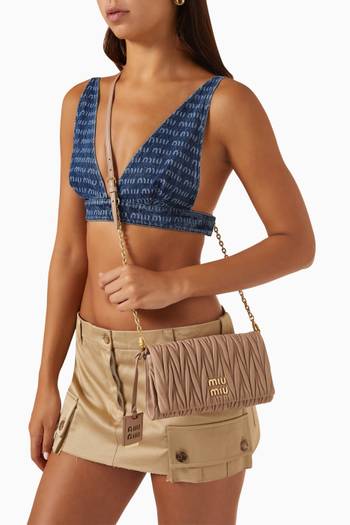 hover state of Small Bandolier Crossbody Bag in Matelasse Nappa Leather