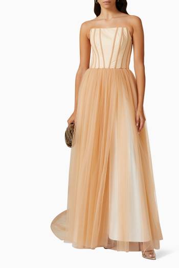 hover state of Strapless Gown in Tulle