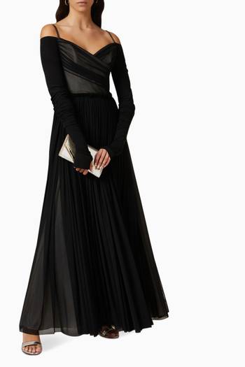 hover state of Gathered Maxi Gown in Jersey