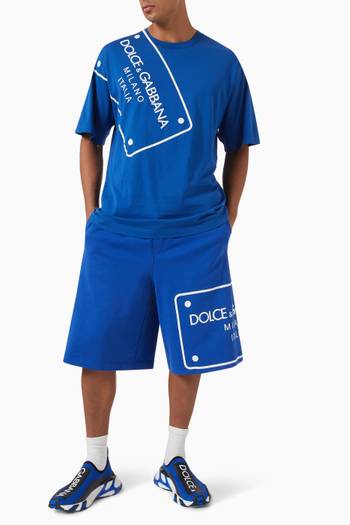 hover state of Printed Plaque Shorts in Cotton