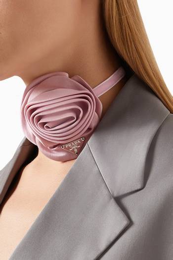 hover state of Rose Wrap-around Neck Tie in Silk