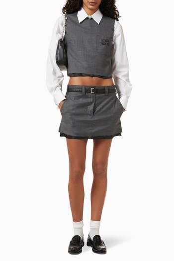 hover state of Grisaille Mini Skirt in Virgin Wool