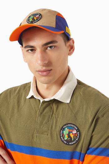 hover state of Wolf Patch Five Panel Cap in Nylon