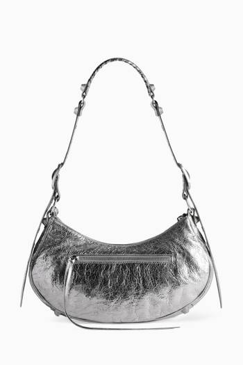 hover state of Le Cagole Small Shoulder Bag in Metallic Leather