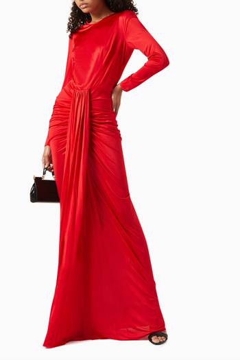 hover state of Organzine Draped Maxi Dress
