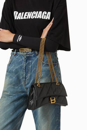 hover state of Crush Small Chain Bag in Quilted Leather