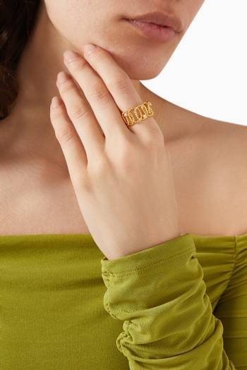 hover state of Twisted Wire CZ Ring in Gold-plated Brass