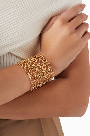 hover state of Twisted Wire Cuff Bracelet in Gold-plated Brass