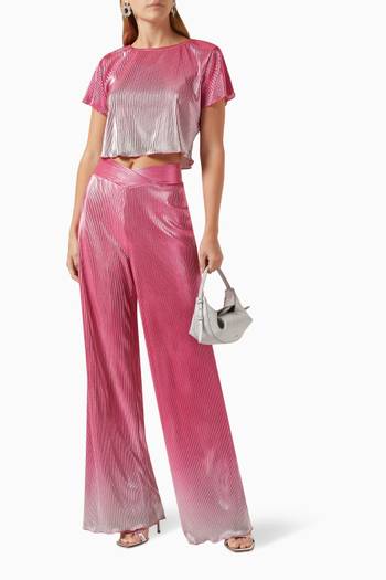 hover state of Straight-leg Pants in Gradient Plissé