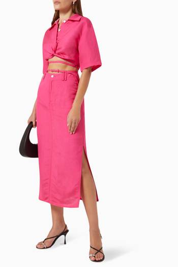 hover state of Horizon Belted Midi Skirt