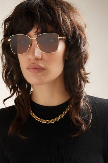 hover state of Classic Square Sunglasses in Metal