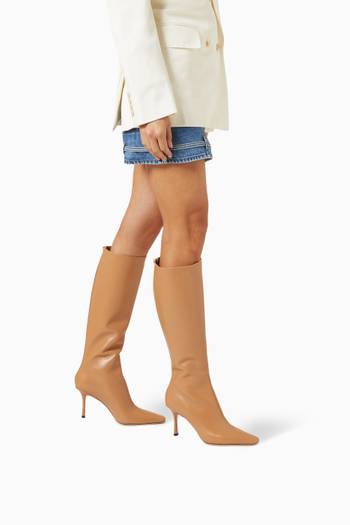 hover state of Agathe 85 Knee Boots in Calfskin