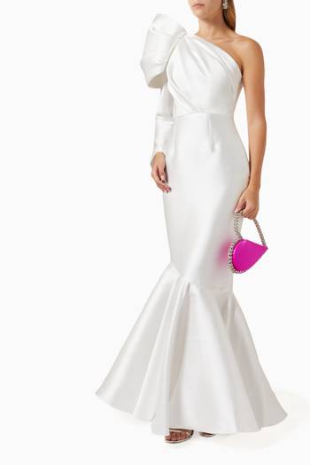 hover state of Heyam One-shoulder Maxi Dress in Satin