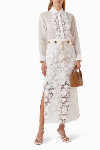 hover state of Raie Lace Flower Skirt