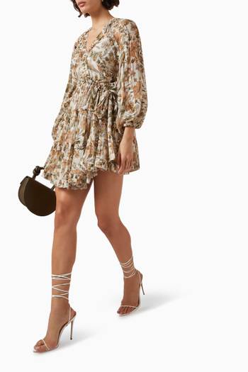 hover state of Chintz Billow Frill Mini Dress in Viscose