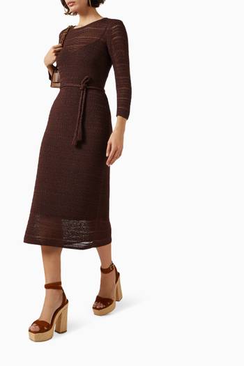 hover state of Ginger Cover-up Midi Dress in Linen-blend Knit