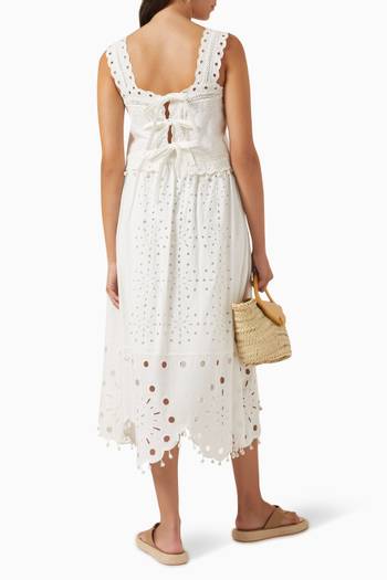 hover state of Addie Eyelet Embroidery Top in Cotton