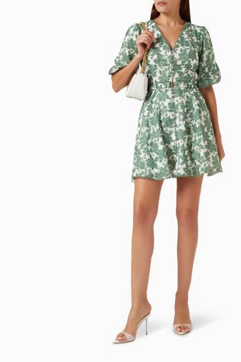 hover state of Roma Floral-print Mini Dress