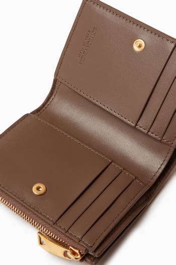 hover state of Small Cassette Bi-fold Wallet in Intrecciato Leather