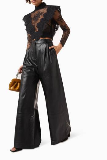 hover state of Luminosity Wide-leg Pants in Leather