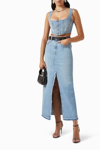hover state of Maxi Jeans Skirt in Denim