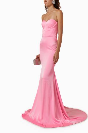 hover state of Barkley Strapless Gown in Satin-crepe
