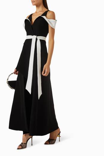 hover state of Colour-block Wrap Maxi Dress in Cady