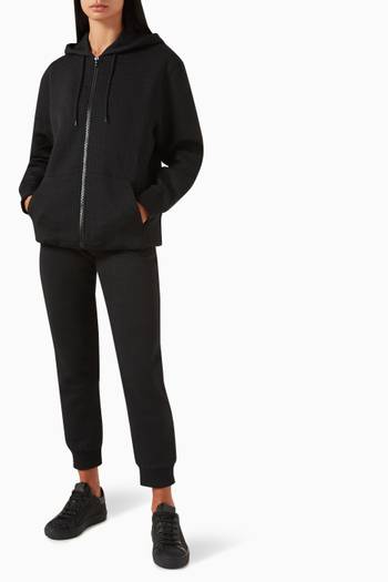 hover state of All-over Logo Zip-up Hoodie in Cotton-blend
