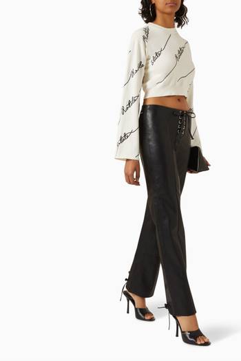 hover state of Lace-up Low-waist Pants
