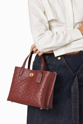 hover state of Willow 24 Tote Bag in Signature Leather
