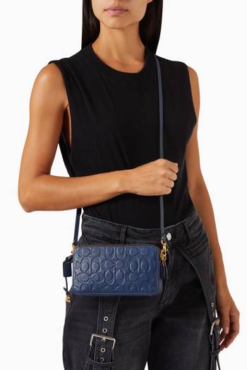 hover state of Kira Crossbody Bag in Signature Leather
