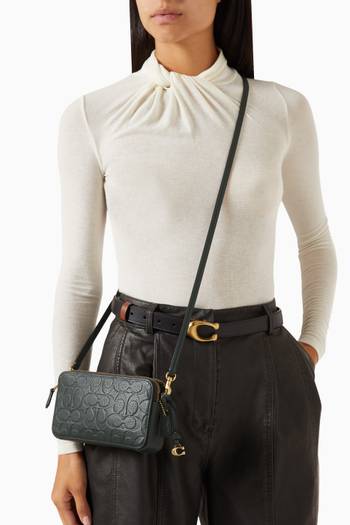 hover state of Kira Crossbody Bag in Signature Leather