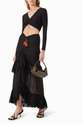 hover state of Ruched Tassel Top in Modal-jersey