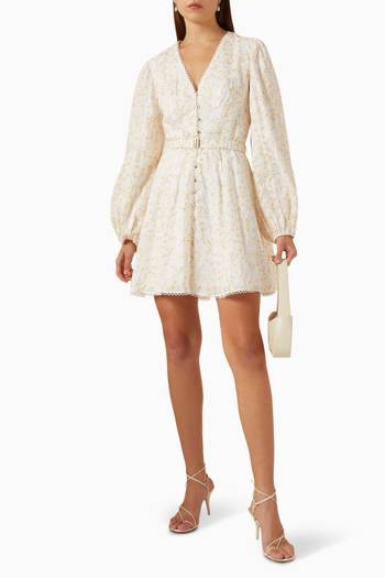 hover state of Lunar Flared Mini Dress in Linen