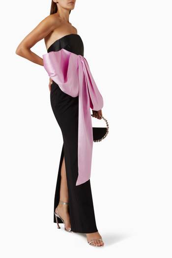 hover state of Maeve Maxi Dress in Twill & Crepe-knit