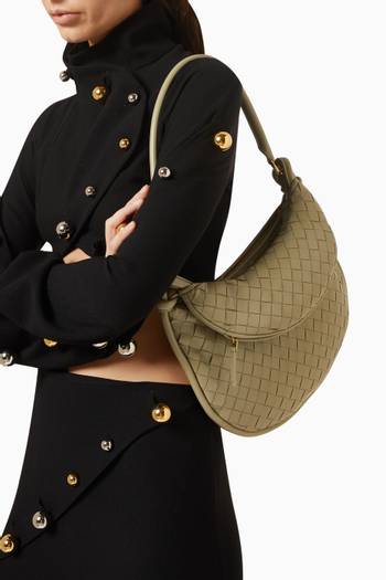 hover state of Medium Gemelli Shoulder Bag in  Intrecciato Leather