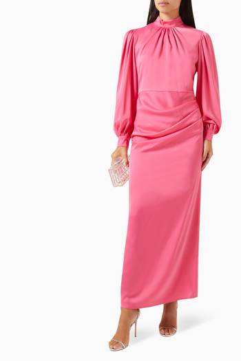 hover state of High Collar Gown in Satin