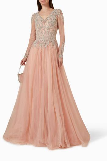 hover state of Crystal-embellished Gown in Tulle