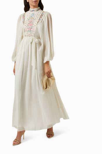 hover state of Vienna Embroidered Maxi Dress in Chiffon