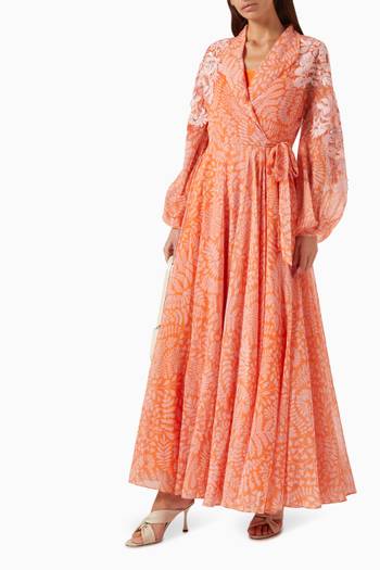 hover state of Penelope Embellished Wrap Maxi Dress in Chiffon