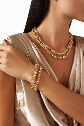 hover state of Crystal Chain Bracelet in 24kt Gold-plated Metal