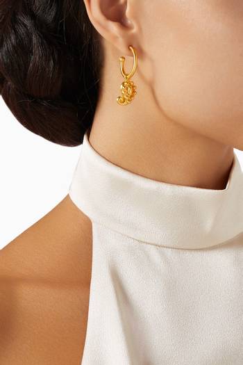hover state of Anya Hoop Earrings in 24kt Gold-plated Brass