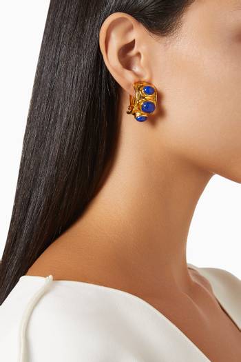 hover state of Nova Hoop Clip-on Earrings in 24kt Gold-plated Brass