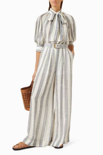 hover state of Matchmaker Striped Pin-tuck Pants in Viscose-blend