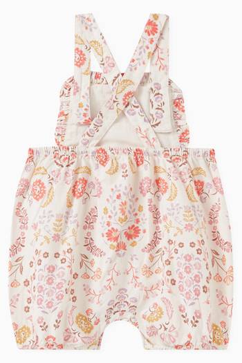 hover state of Paisley-print Ruffle Overalls in Organic Cotton
