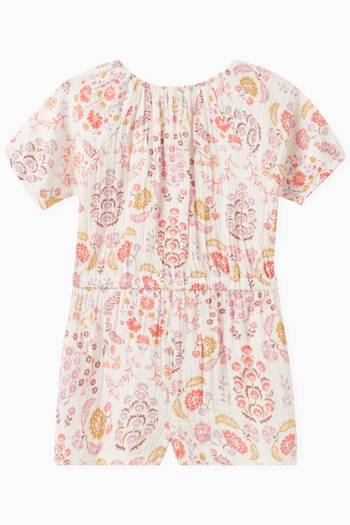 hover state of Paisley-print Bodysuit in Organic Cotton-muslin