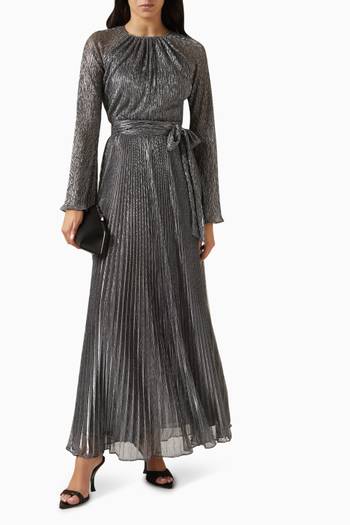 hover state of Plissé Belted Gown