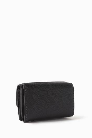 hover state of Mini Tri-fold Wallet in Pebbled Leather