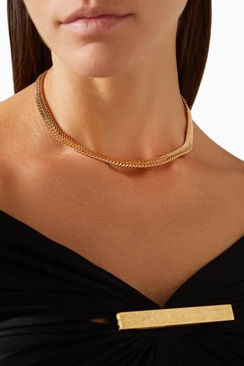 hover state of Domenico Chain Necklace in Gold-plated Brass