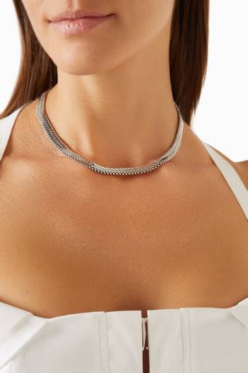 hover state of Domenico Chain Necklace in Silver-plated Brass